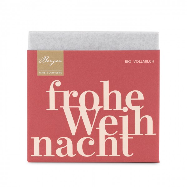 Bio Schokoladentafel Vollmilch "Frohe Weihnacht"