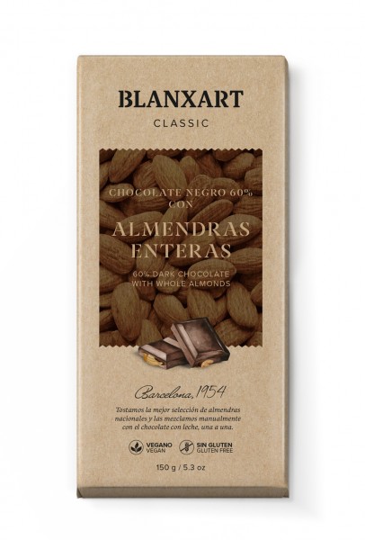 Chocolate negro con almendras